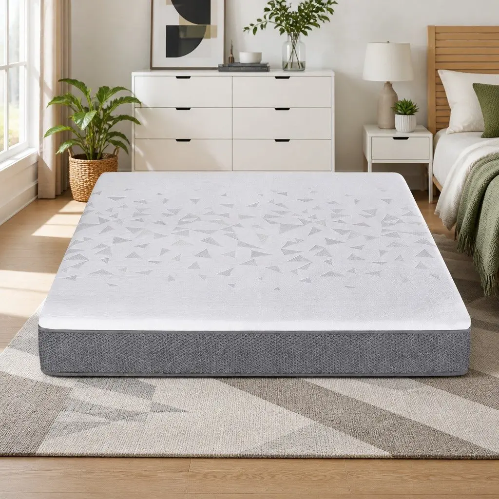 King Size Mattress Reversible Foam 23cm Medium Firm White and Grey
