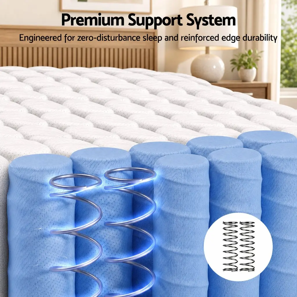 King Single Mattress Firm 26cm Grey Breathable