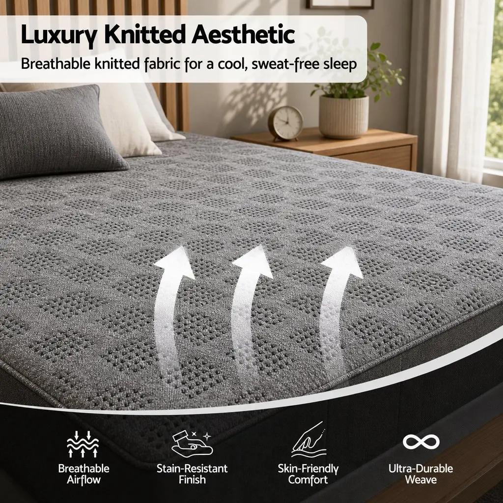 King Single Mattress Firm 26cm Grey Breathable