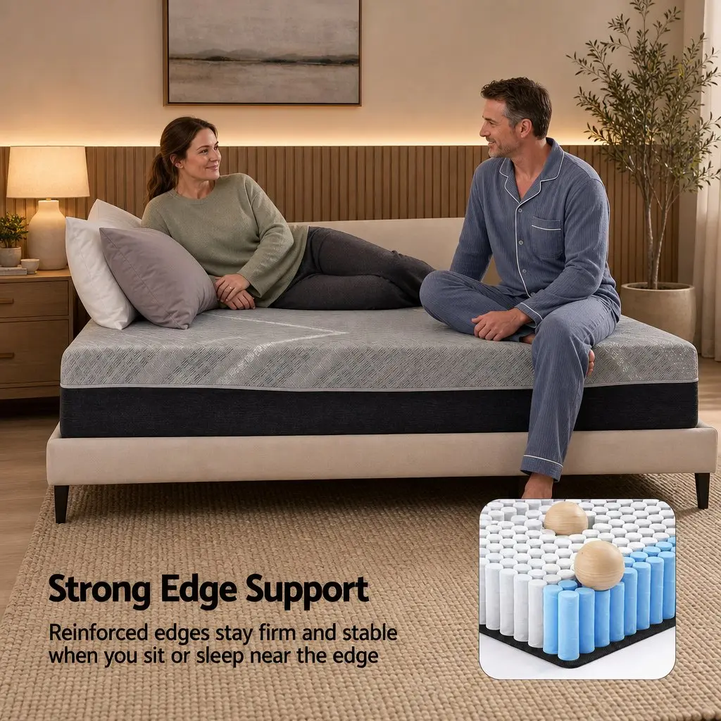 King Single Mattress Firm 26cm Grey Breathable