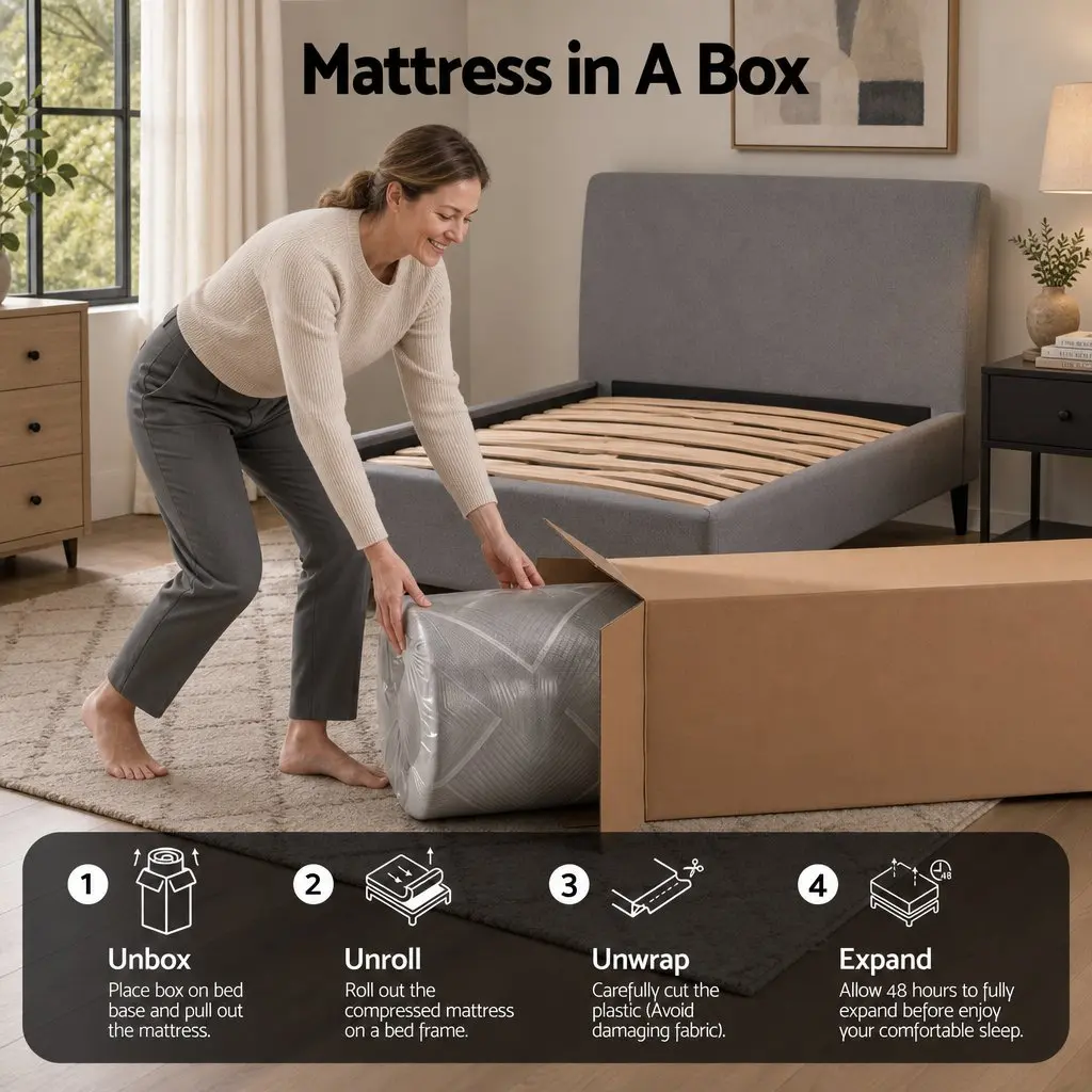 King Single Mattress Firm 26cm Grey Breathable