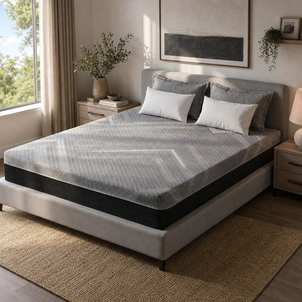 Queen Mattress Firm 26cm Dark Grey Breathable