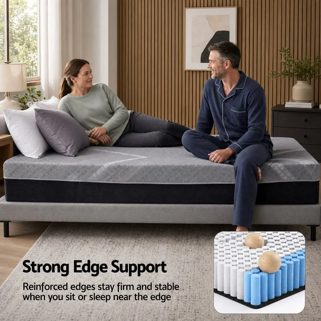 Queen Mattress Firm 26cm Dark Grey Breathable