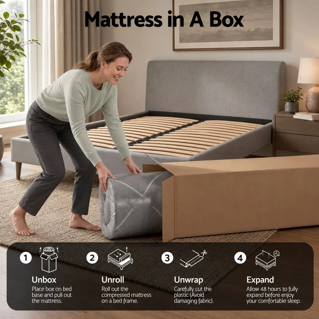 Queen Mattress Firm 26cm Dark Grey Breathable