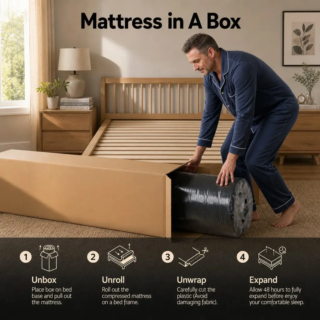 King Single Mattress Cooling Gel Memory Foam 34cm Black Blue