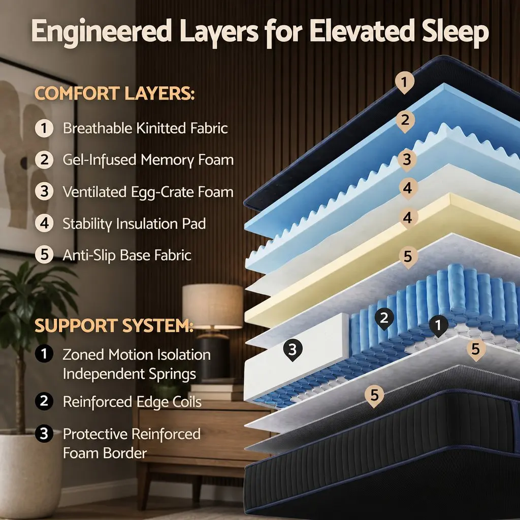 Queen Hybrid Mattress with 5-Zone Support System