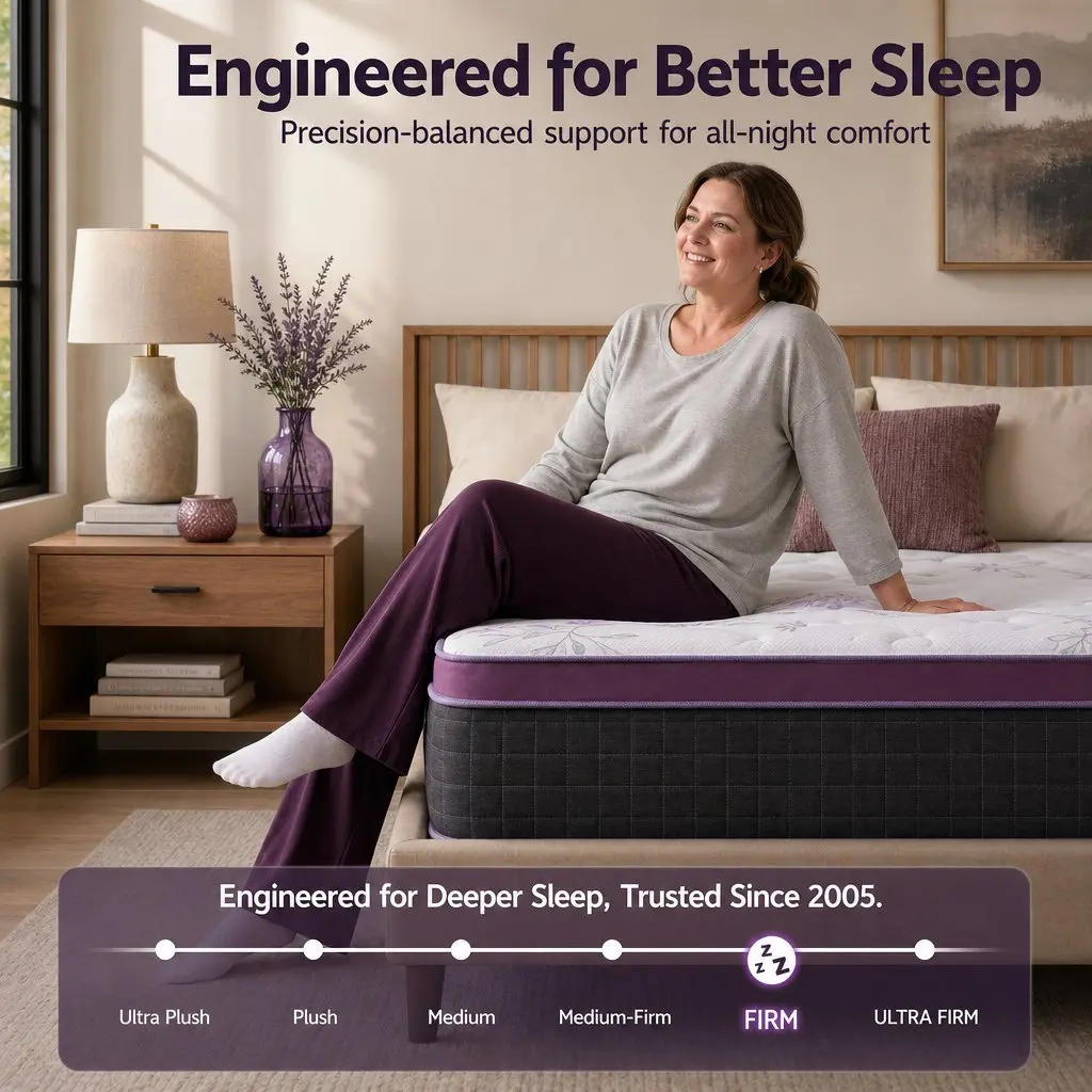 King Single Mattress Firm Euro Top with 5-Zone Support 35cm