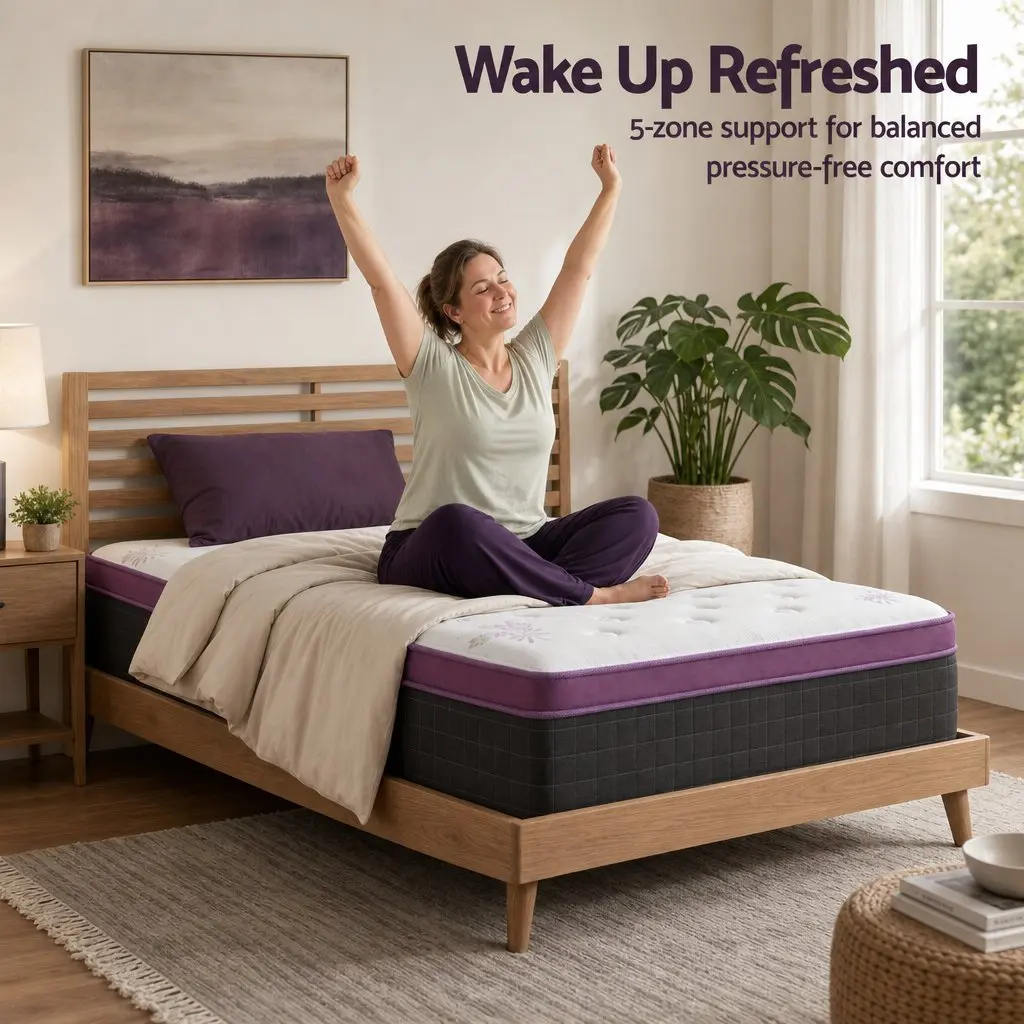 King Single Mattress Firm Euro Top with 5-Zone Support 35cm