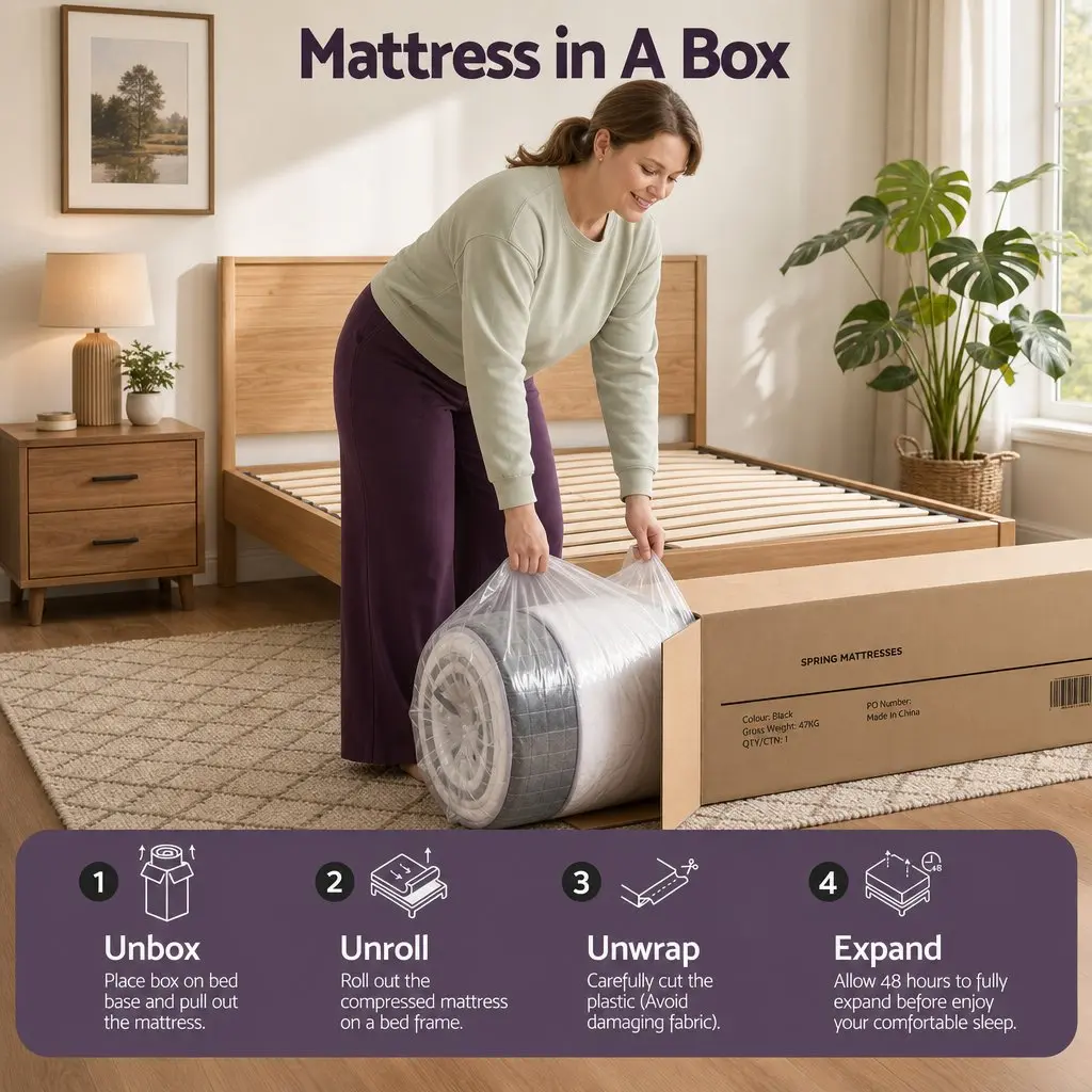 King Single Mattress Firm Euro Top with 5-Zone Support 35cm