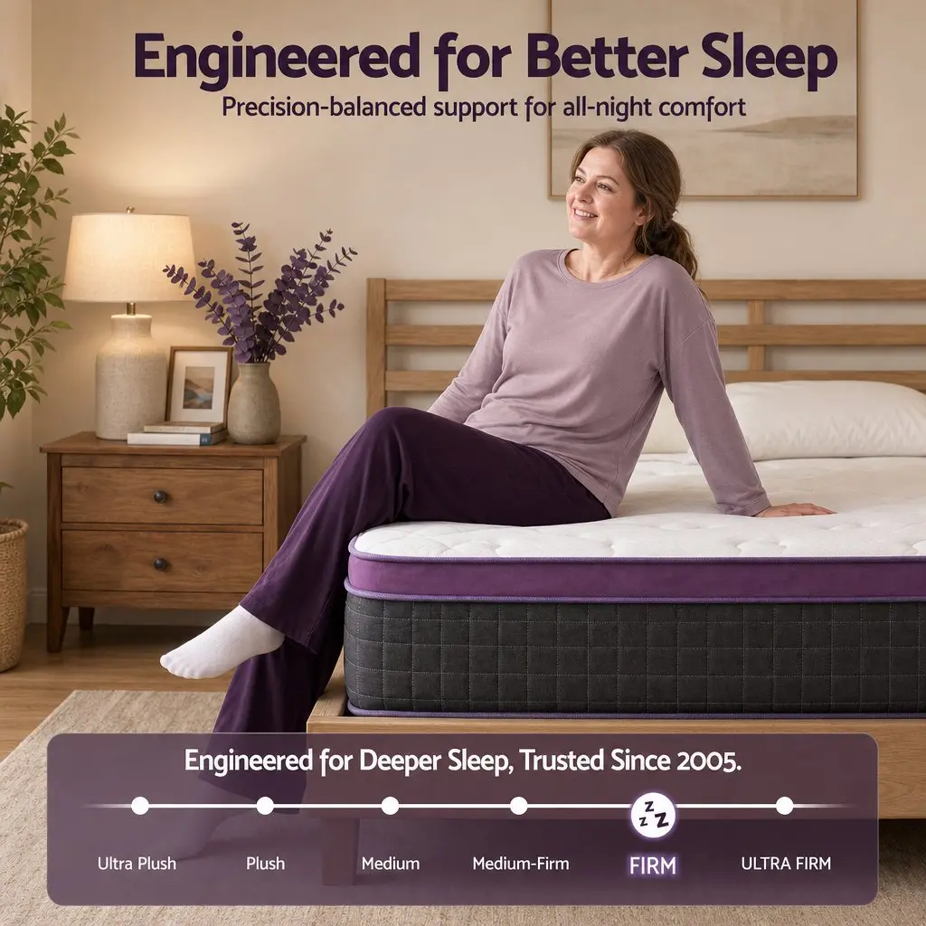 Single Mattress with 5-Zone Pocket Spring System, 35cm Thick