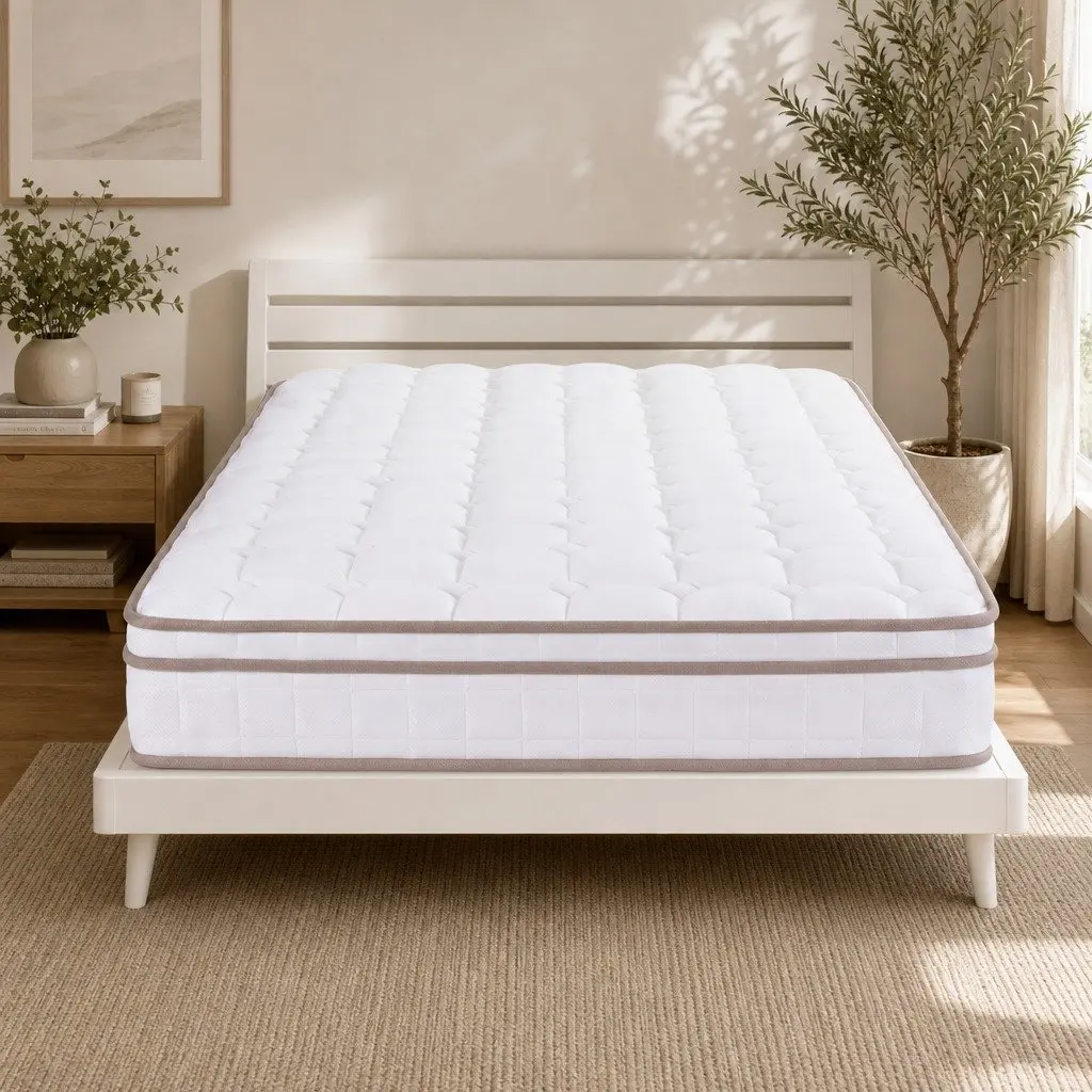 King Single Mattress 20cm White Firm Support Pocket Spring Construction for Bedroom and Guest Room