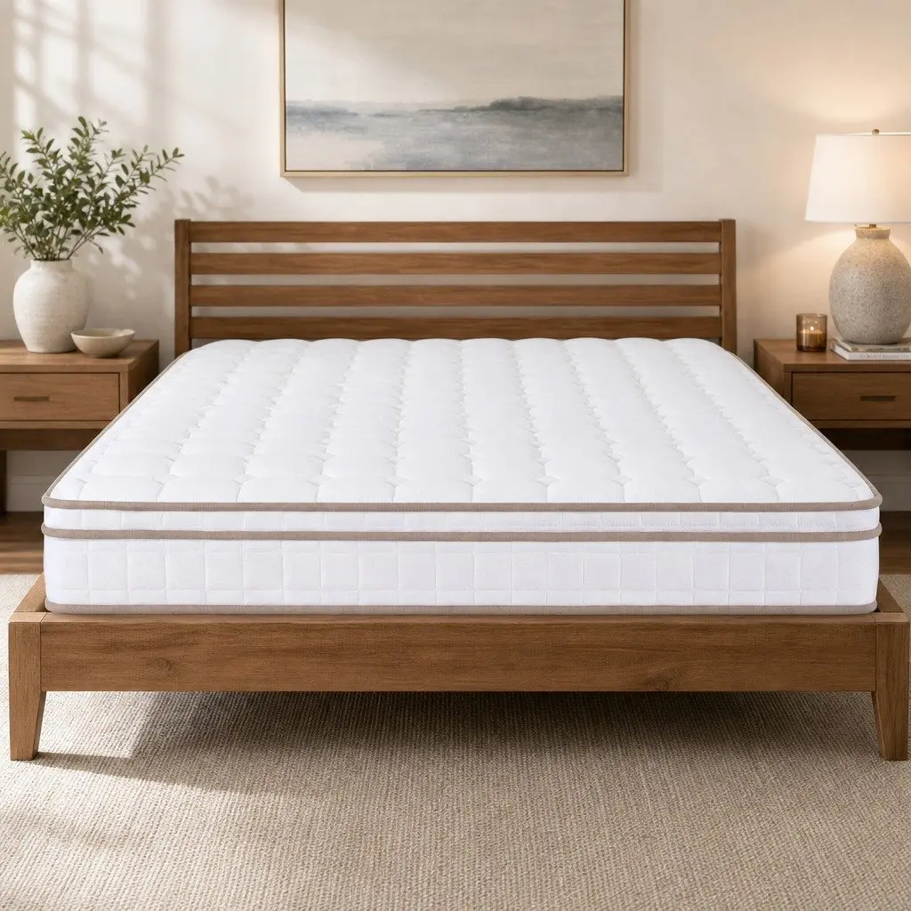 Double Mattress Firm 20cm White Pocket Spring Breathable Support