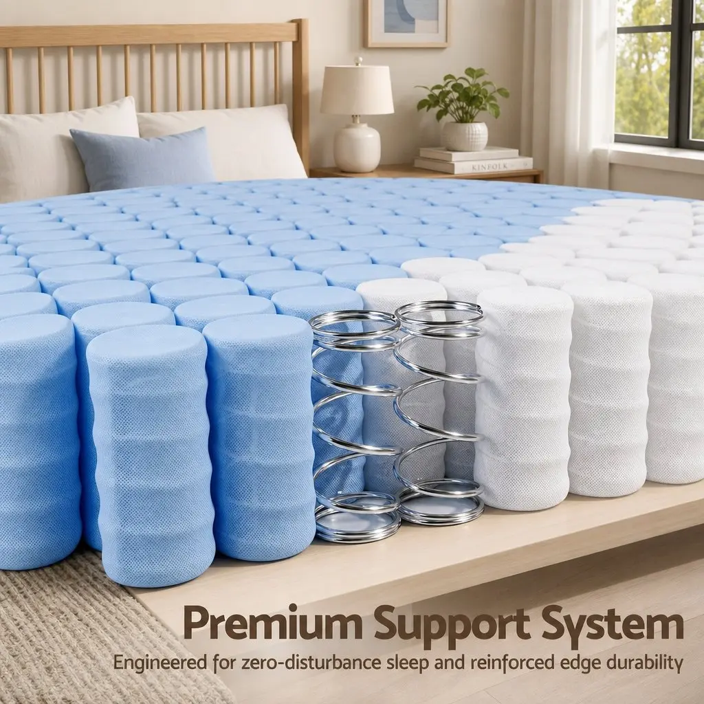 Double Mattress Firm 20cm White Pocket Spring Breathable Support