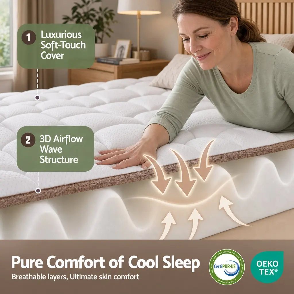 Double Mattress Firm 20cm White Pocket Spring Breathable Support