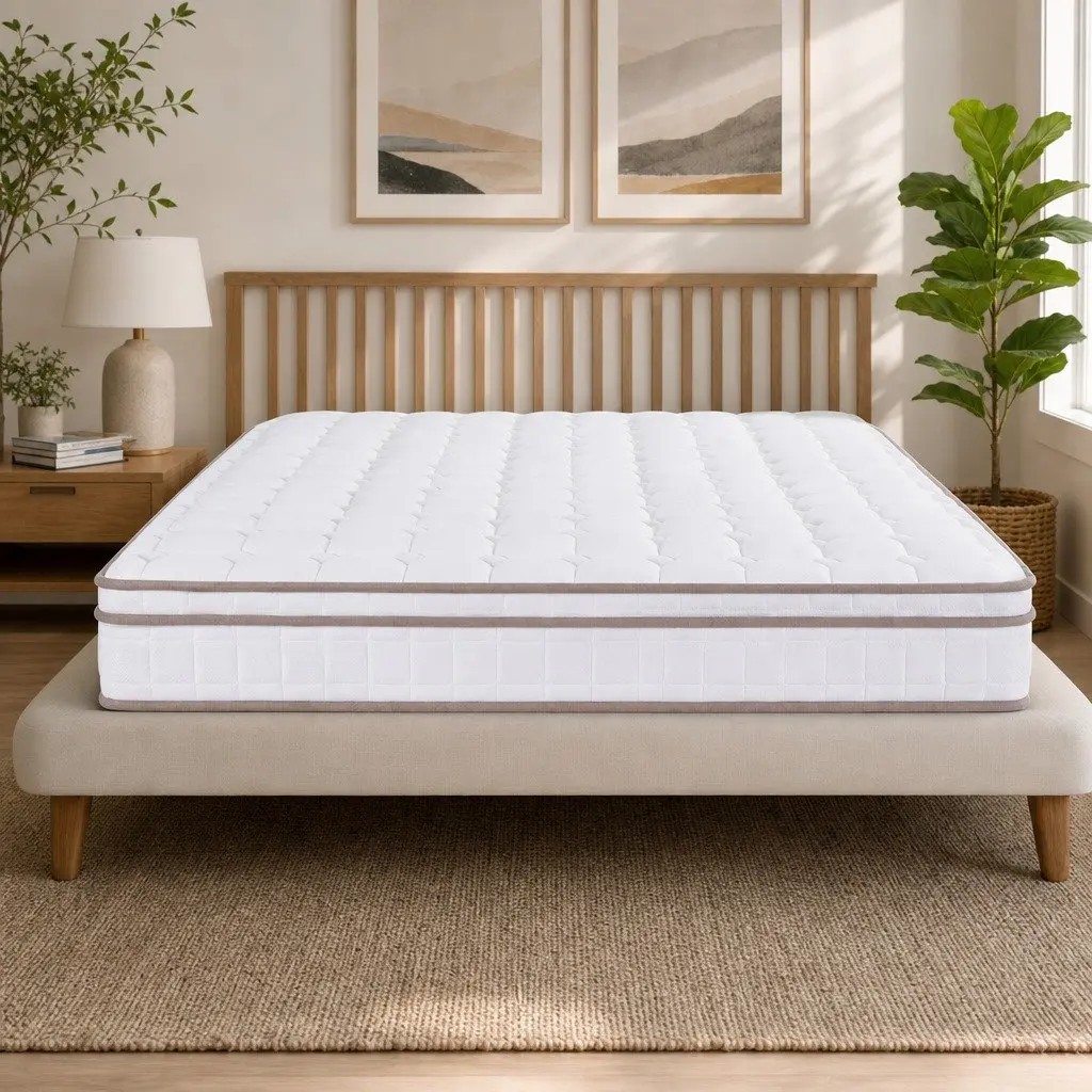 King Size Mattress 20cm Firm White Breathable Fabric Pocket Spring Comfort