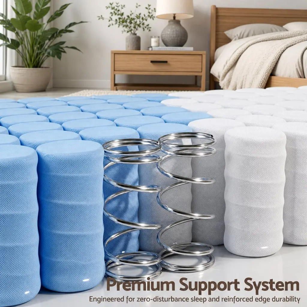King Size Mattress 20cm Firm White Breathable Fabric Pocket Spring Comfort