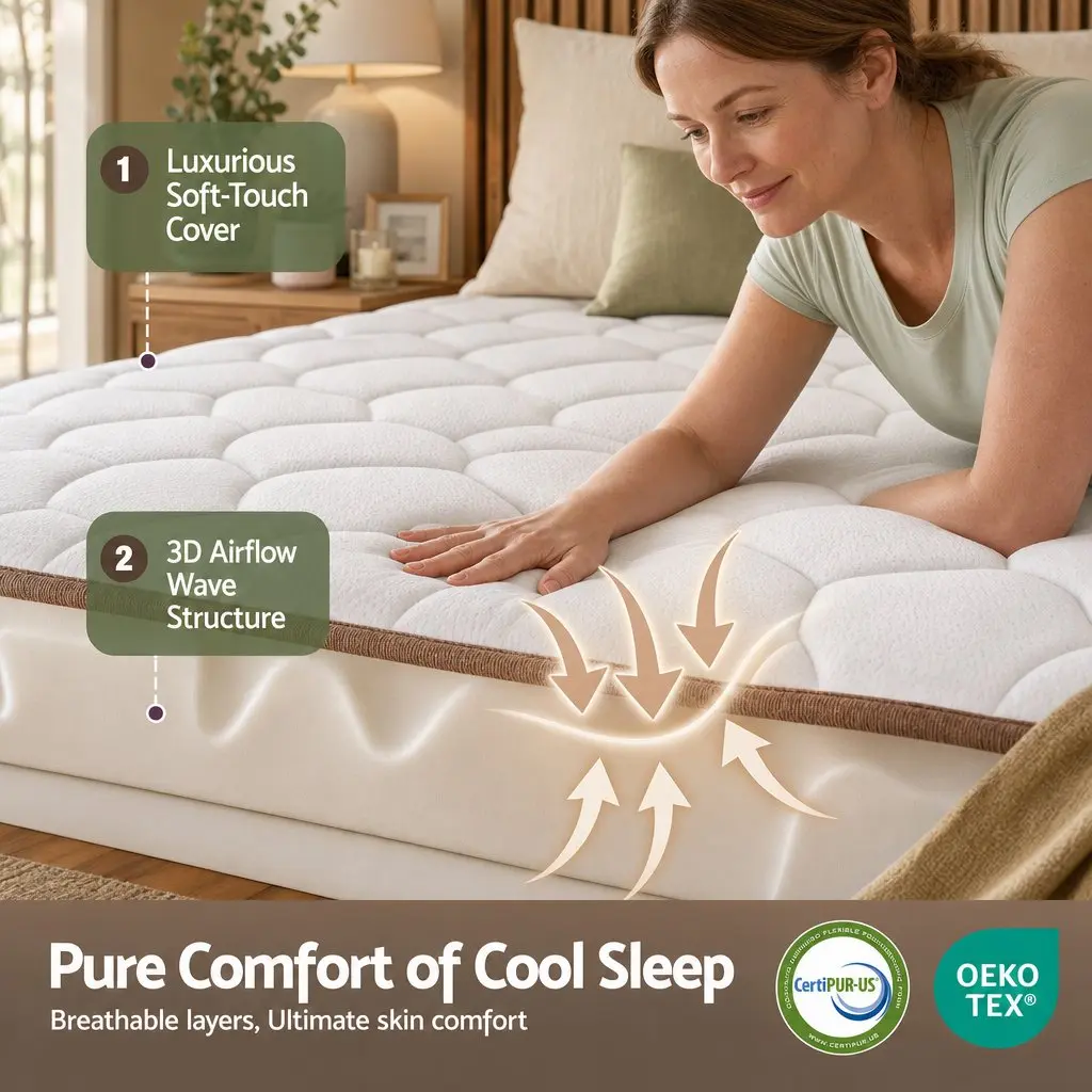 King Size Mattress 20cm Firm White Breathable Fabric Pocket Spring Comfort