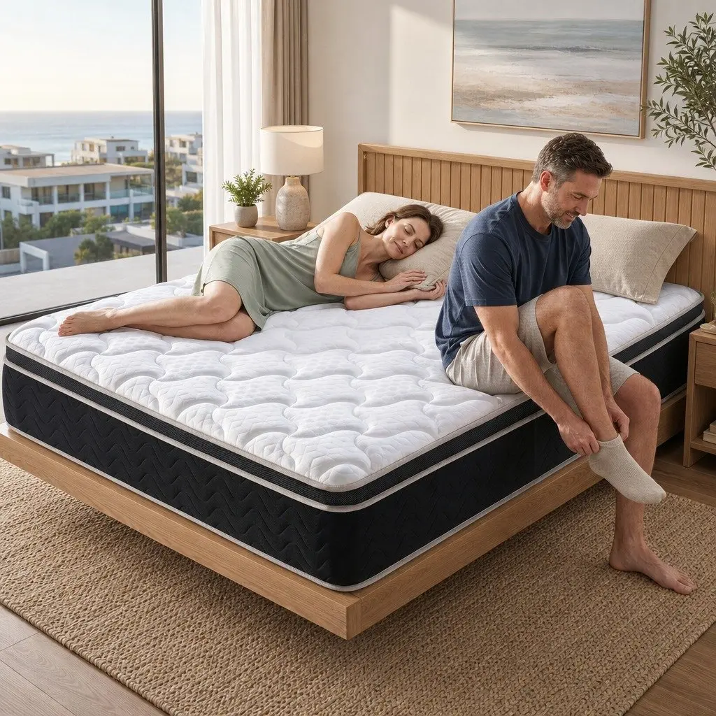 Double Mattress Firm 35cm Copper Memory Foam 7-Zone Pocket Springs