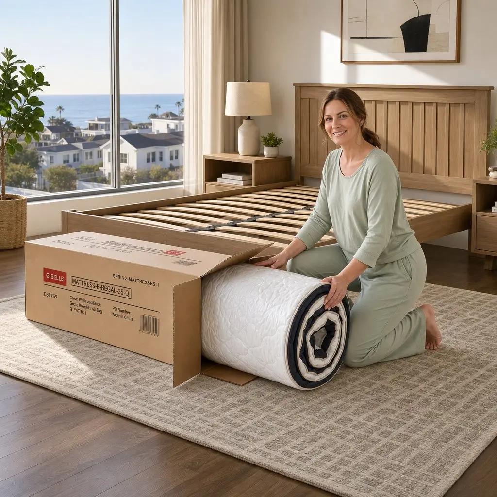 Double Mattress Firm 35cm Copper Memory Foam 7-Zone Pocket Springs