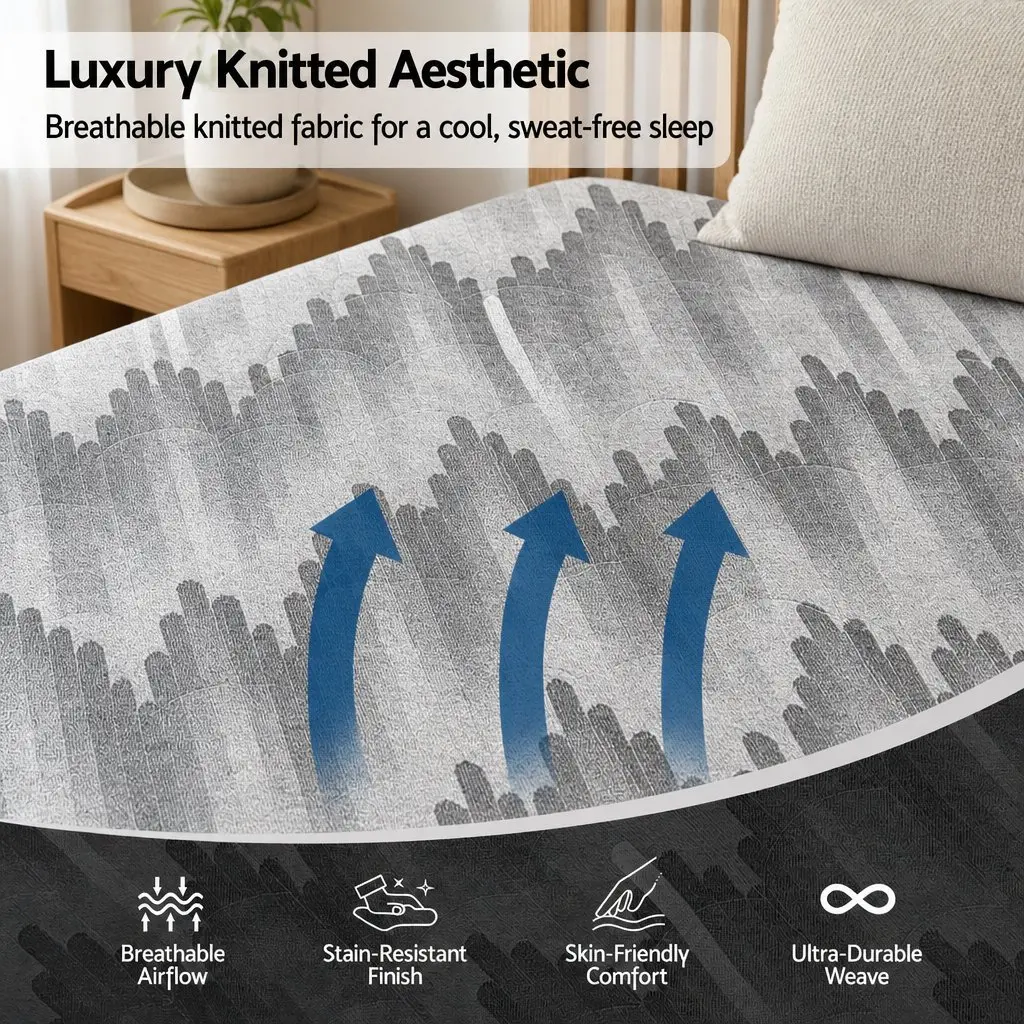Double Mattress Firm Comfort 30cm Grey or Black 5-Zone Pocket Spring Breathable