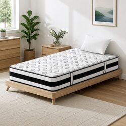 Detailed Single Mattress 24cm Ultra Firm Grey