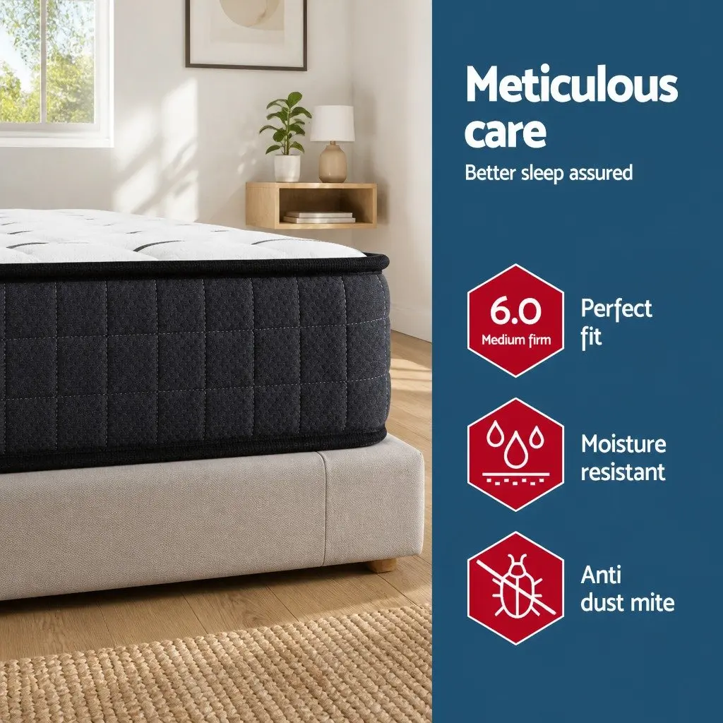 Double Mattress Medium Firm 16cm Bonnell Spring Comfort Support