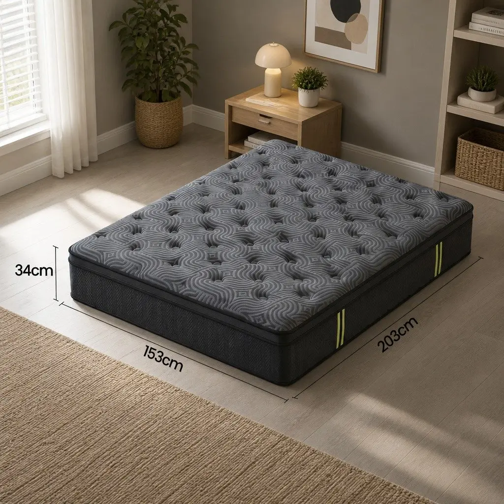 Queen Mattress 34cm Hybrid with Pocket Spring and Foam
