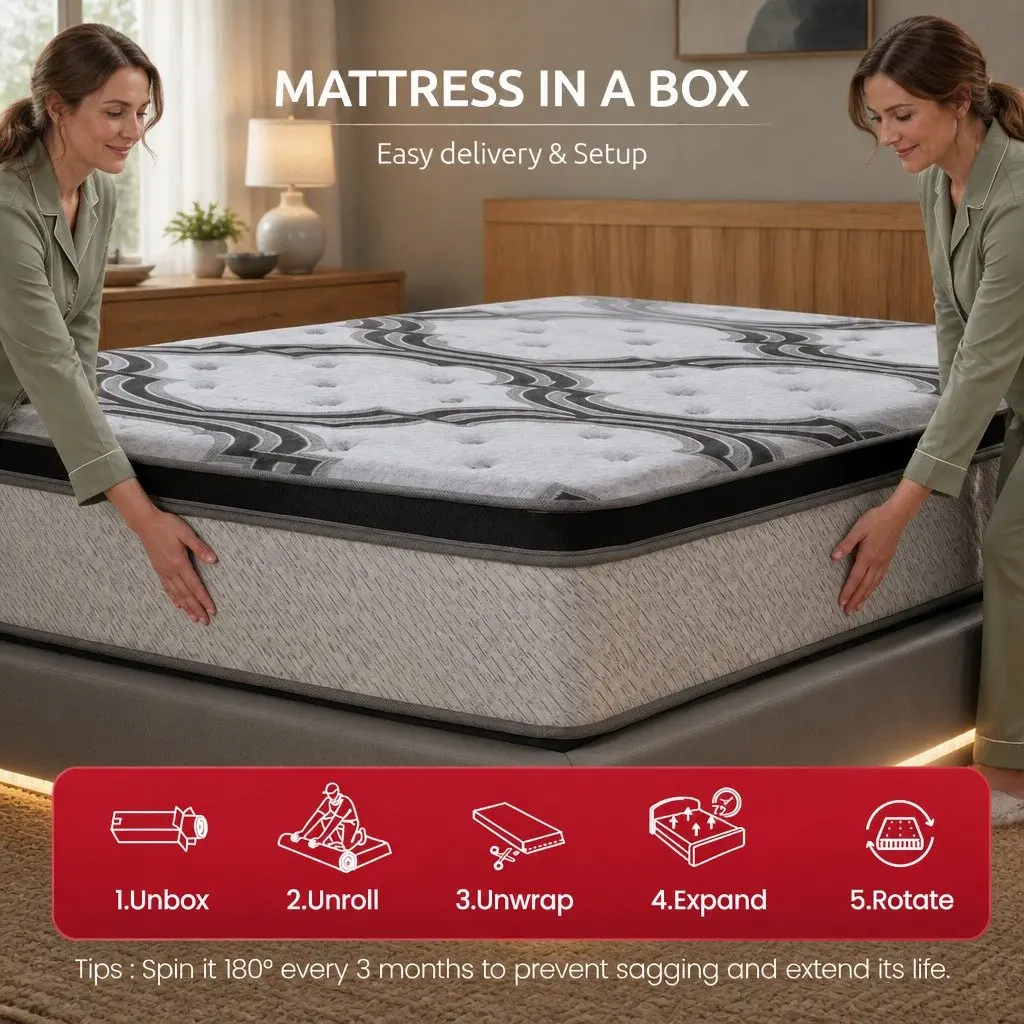 King Size Mattress Extra Firm 34cm Grey