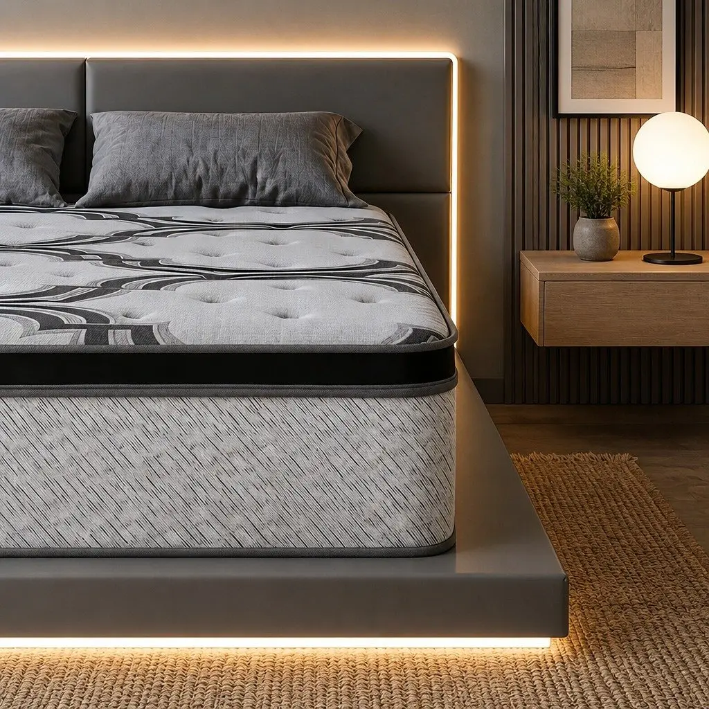 34cm Hybrid Pocket Spring Queen Mattress with Extra Firm Support