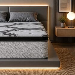 34cm Hybrid Pocket Spring Queen Mattress with Extra Firm Support