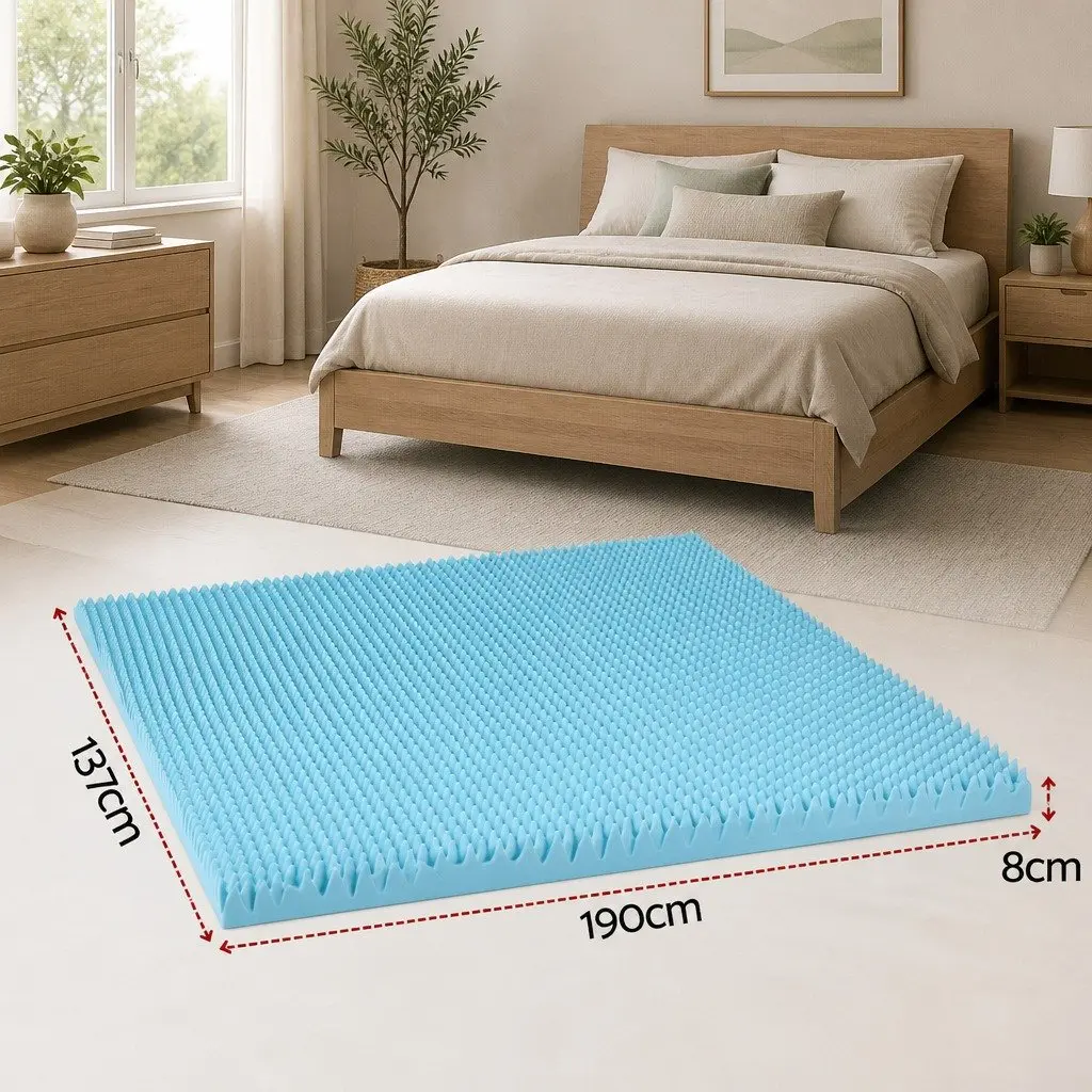 Memory Foam Mattress Topper 8cm Breathable Double White