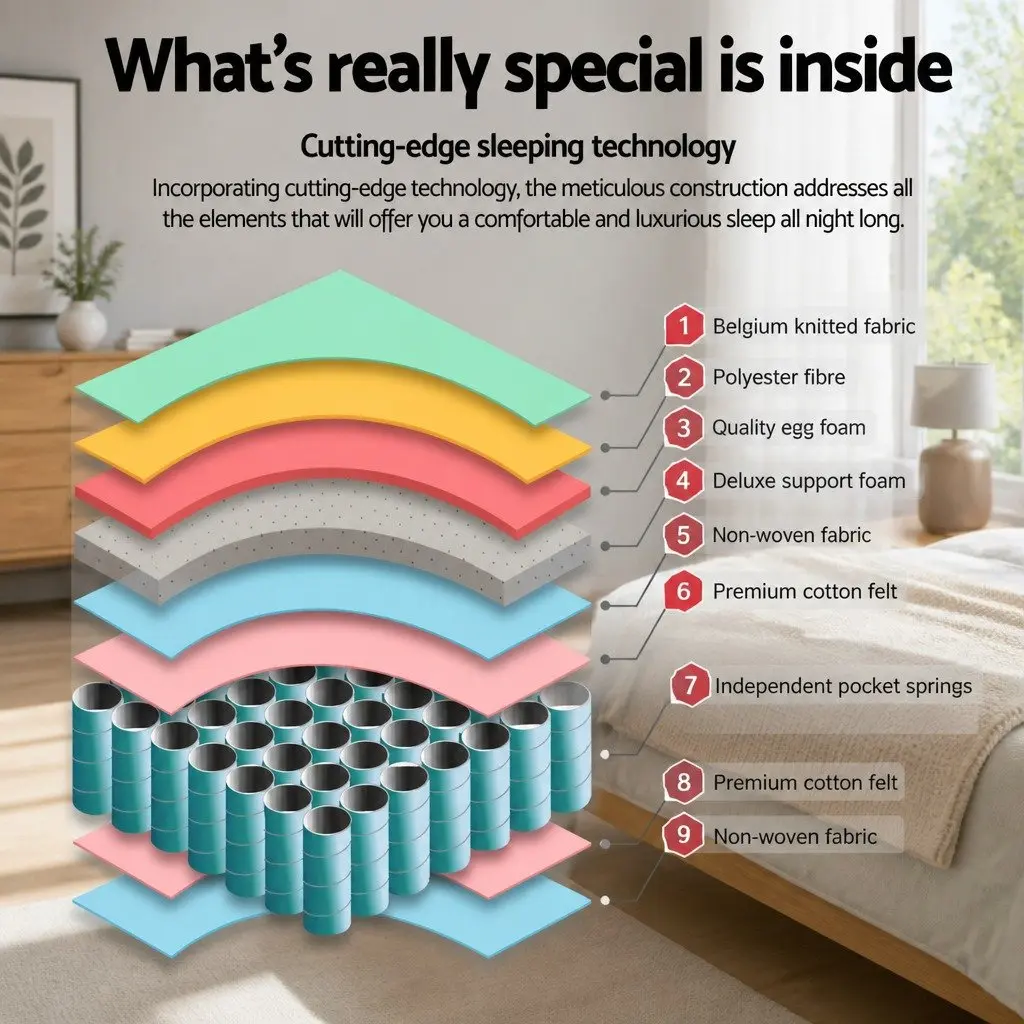 Single Mattress 30cm Medium Firm Pocket Spring