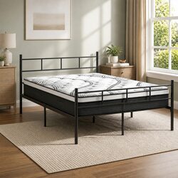 Double Metal Bed Frame with Under-Bed Storage and Mattress