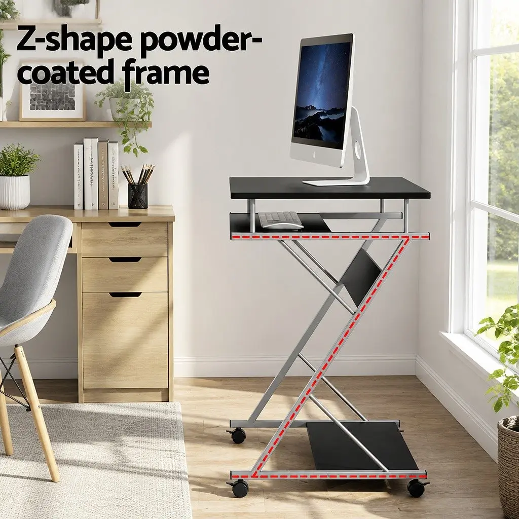 Computer Desk Office Chair Set with Keyboard Tray Mobility Black