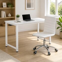 Computer Desk and Office Chair Set in White