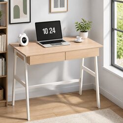 Functional Computer Desk with Drawers Storage Cabinet