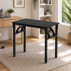 Black Foldable Computer Desk 80cm Corner Table