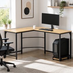 L-Shape Computer Desk with Ample Storage Space
