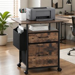Compact Mobile Filing Cabinet 60cm with Two Drawers