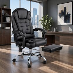 Black High Back Office Chair with 8-Point Massage System