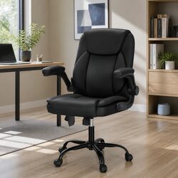 Faux Leather Massage Office Chair with Lumbar Support