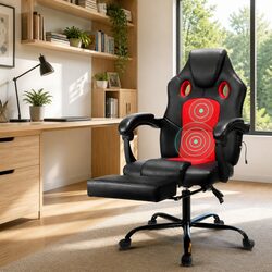 Reclining Office Chair with 2-Zone Vibration Massage