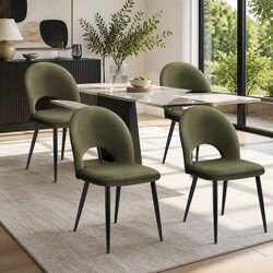 Sleek Velvet Green Dining Chairs Set of 4 for Modern Spaces