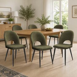 Elegant Green Velvet Dining Chair Set of 6