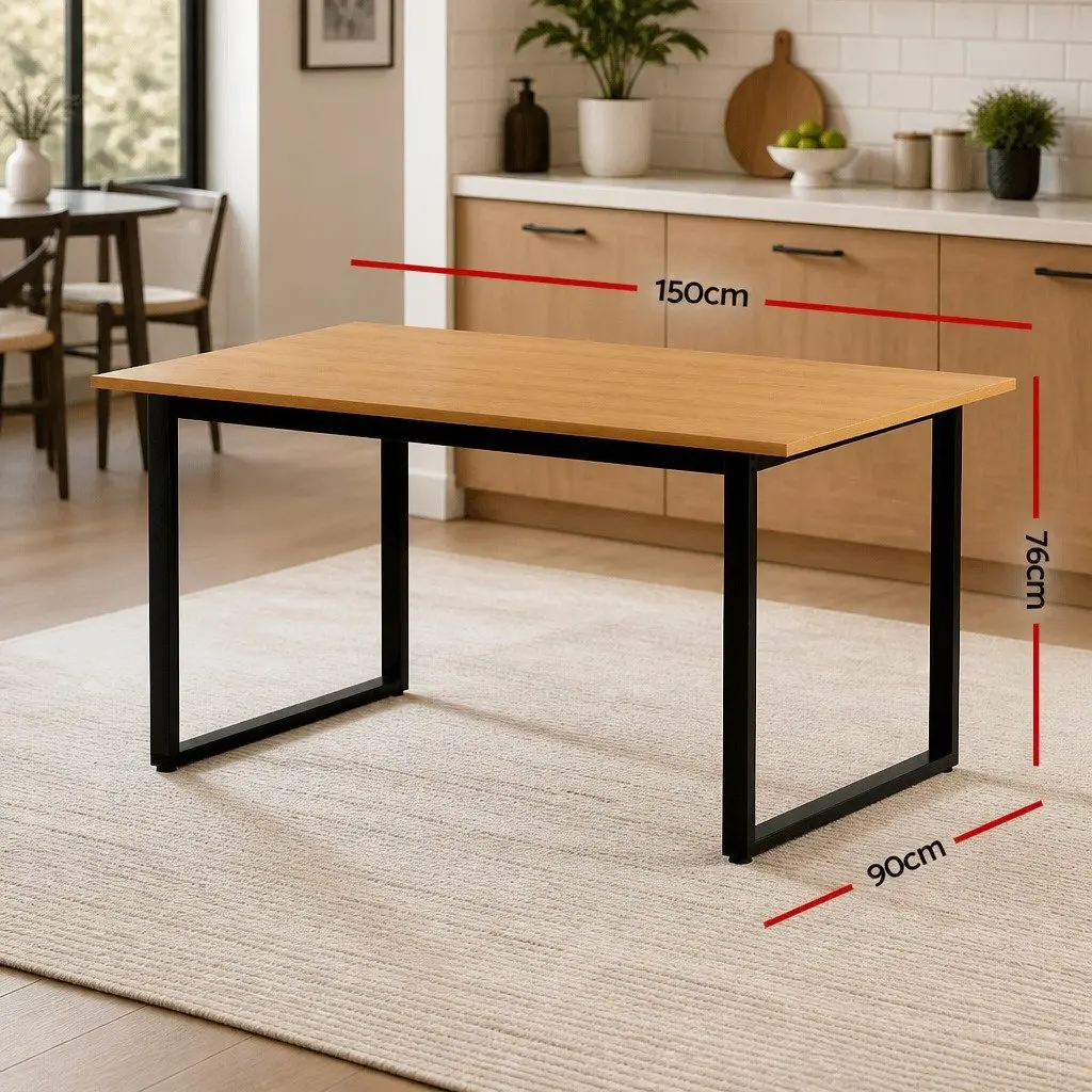 Dining Table Industrial Style Scratch Resistant 150cm Pine Black