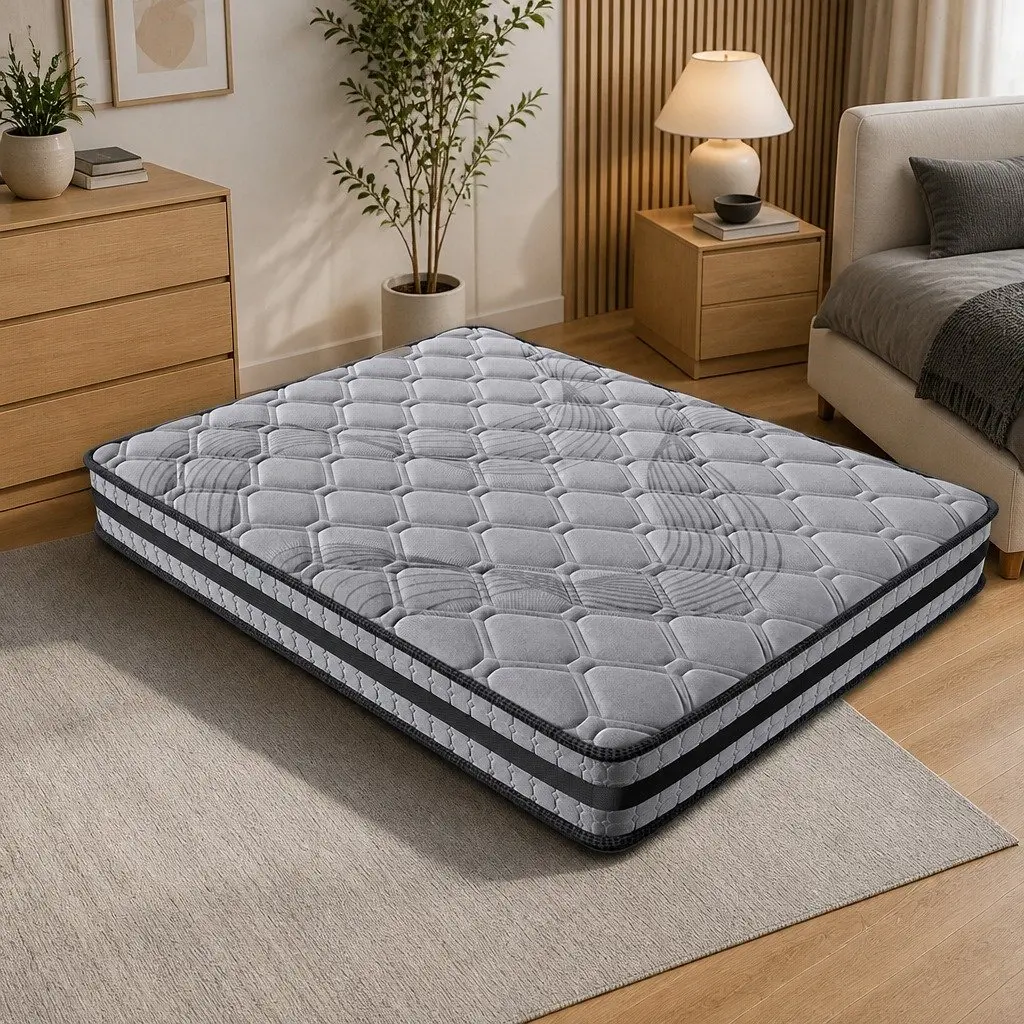 Single Pocket Spring Mattress Medium Firm Support 190cm x 91cm Grey
