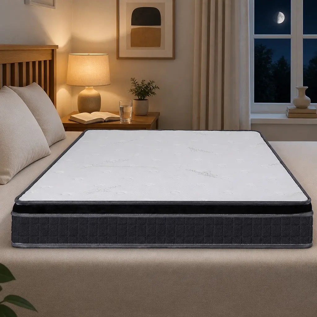 Double Bonnell Spring Mattress Medium Firmness 18cm White