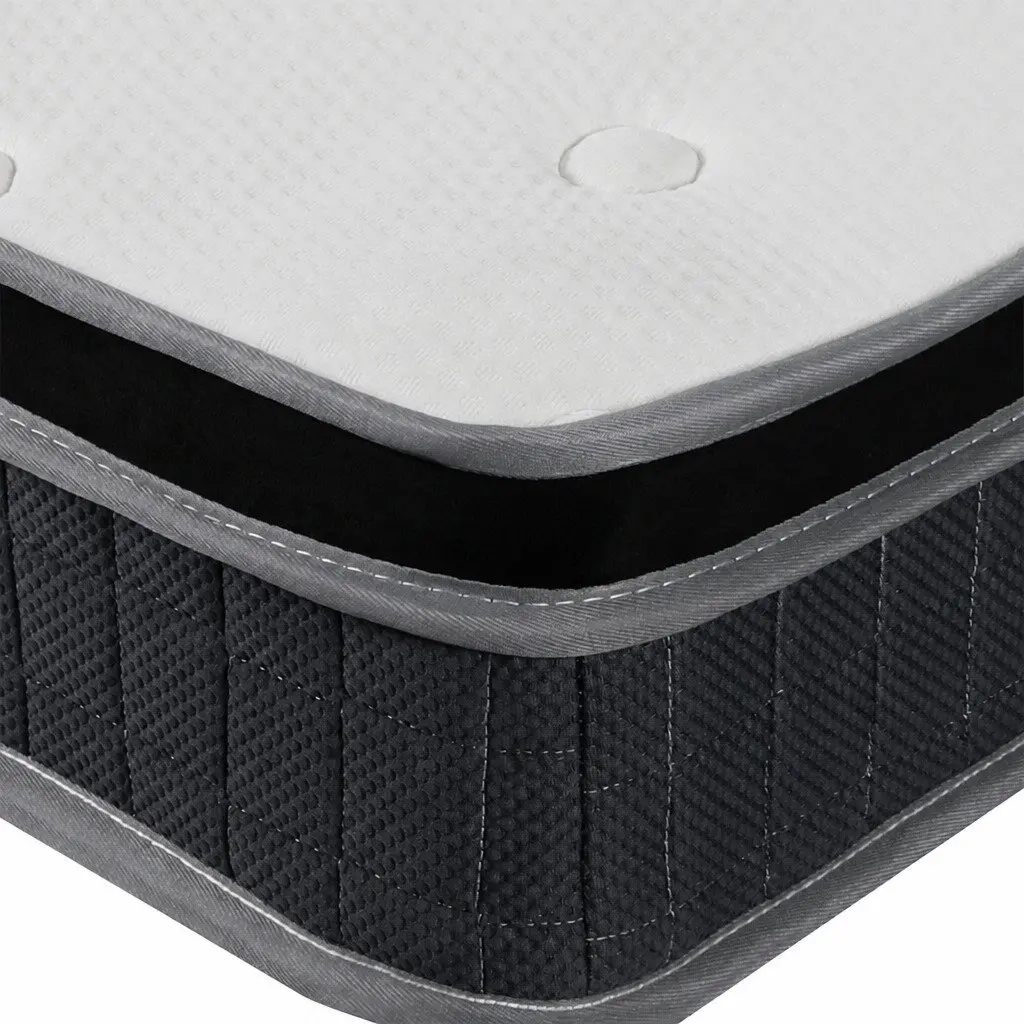 Single Mattress Bonnell Spring Medium Firmness White 18cm Thickness Reinforced Corners Stitched Handles