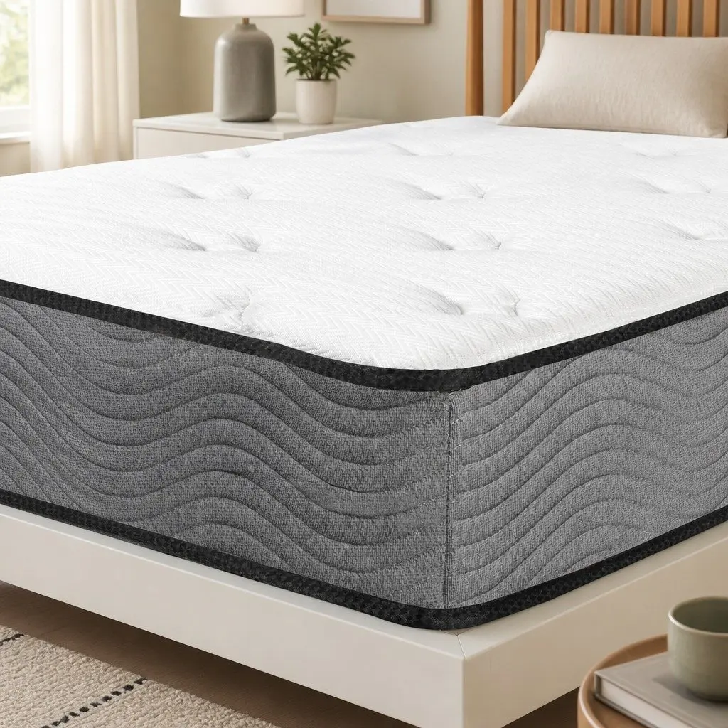 Single Size Extra Firm Pocket Spring Mattress 6 Zone Support White Comfort Sleep