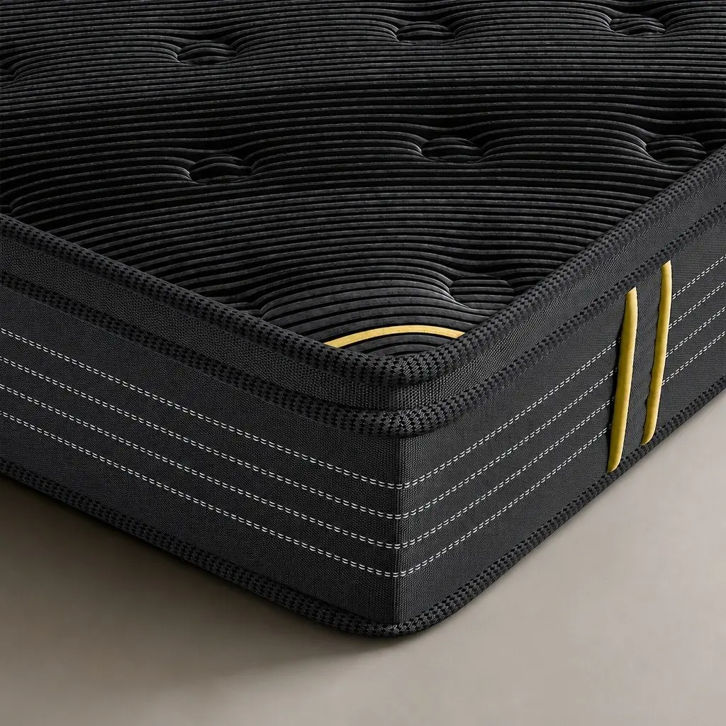 Queen Pocket Spring Mattress Bamboo Charcoal Foam Support 203cm x 153cm Black